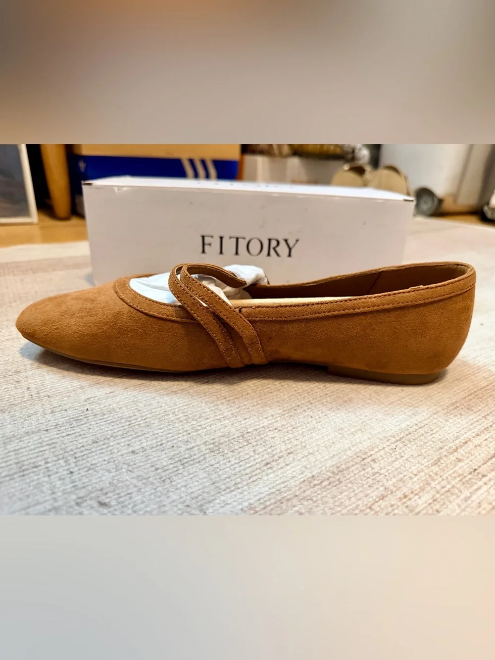 Chestnut Suede Mary Jane Flat with Buckle